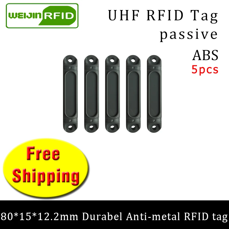 UHF RFID металлическая бирка 915 МГц 868 МГц Impinj Monza4QT EPC 5 шт. прочный металл и АБС-пластик лоток смарт-карты пассивные RFID метки