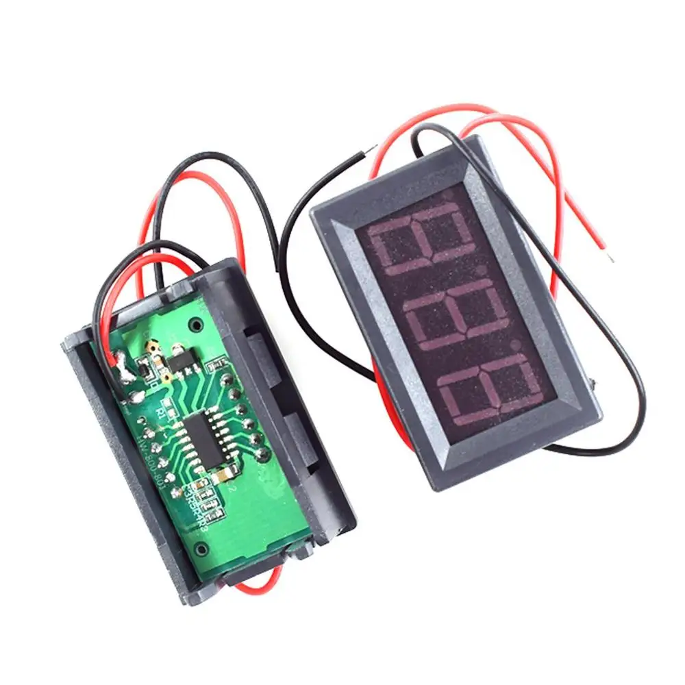 

0.56 Inch DC 2.5V-40.0V 2-wire Voltage Meter Monitor Tester Head LED Digital Voltmeter with Reverse Polarity Protection