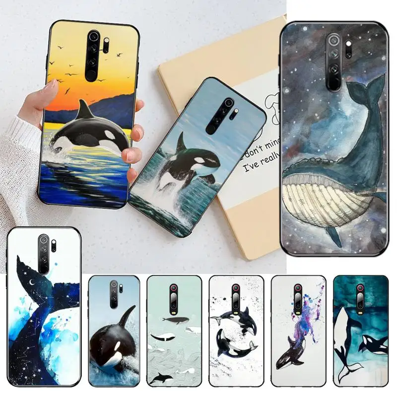 Мягкий акварельный чехол для телефона KPUSAGRT Killer whale orca Redmi Note 9 8 8T 8A 7 6 6A Go Pro Max K20 |