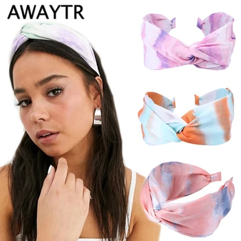 

AWAYTR Cloth Print Hair Knotted Hair Band for Women Headbands Hairbands Turban Ladies Hair Hoop Fashion Hair Bezel Headwear