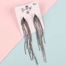 Предотвратить аллергию элегантные длинные кисточки модные изысканные серьги-гвоздики преувеличенные в рок-стиле высокое качество Трендовое ювелирное изделие серьги