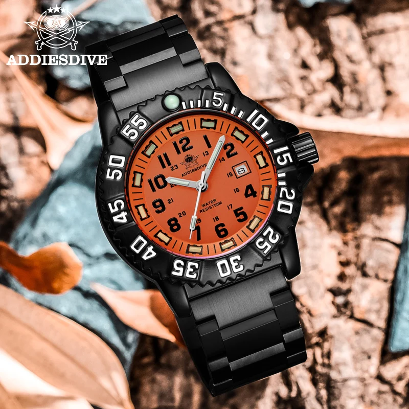 Addies New Quartz Watch Men's Luminous Watch 316L Stainless Steel 50m Waterproof  Watches for Men Outdoor Equipment