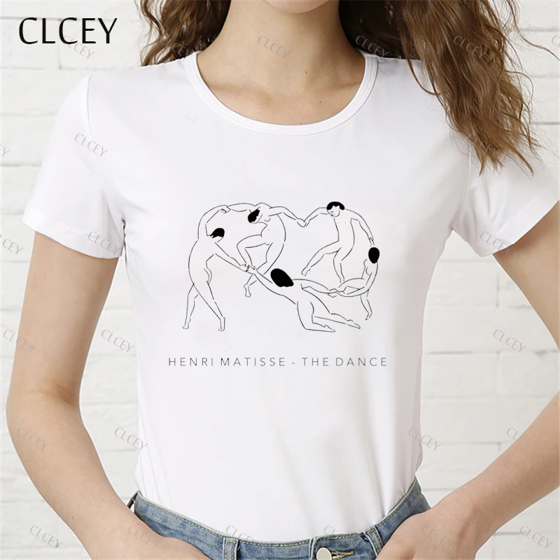 Женская футболка Clcey Matisse в стиле харадзюку милая летняя повседневная с принтом