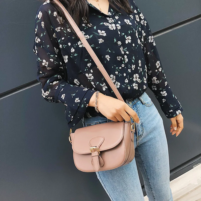 

2018 New Style Fashion Korean-style Solid Color Simple Versatile Pu Shell Bag Belt Decoration Bag