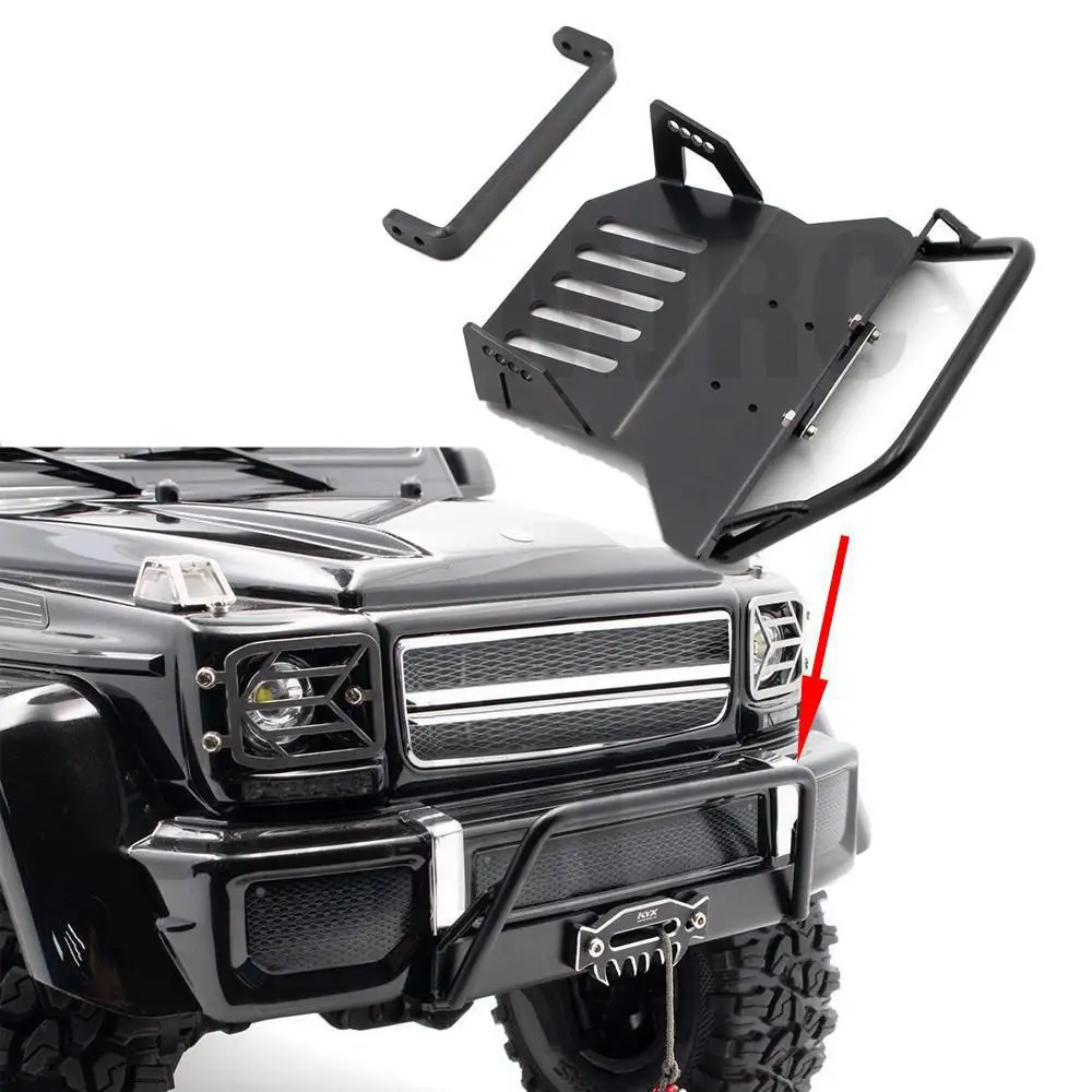 Per Trax Trx-4 G500 Trx-6 G63 Paraurti Anteriore In Metallo Wilderness Bumper Cnc Servo Forward