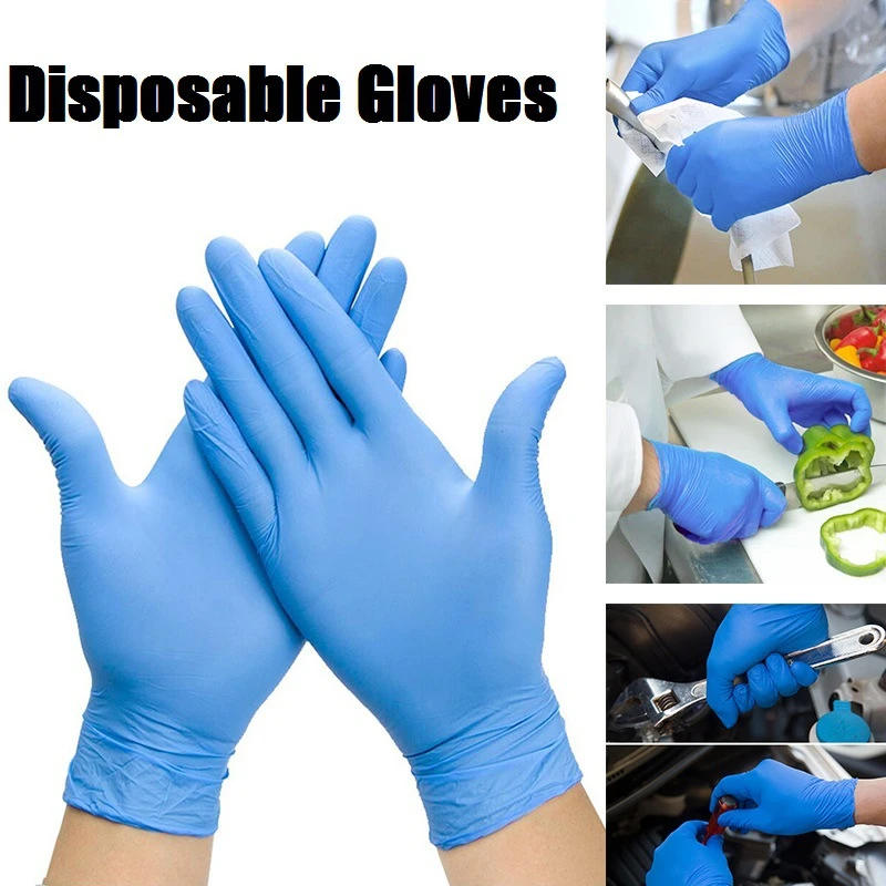 100 Uds. Guantes desechables de nitrilo, sin polvo, guantes de grado sin látex, paquete dispensador,|Guantes para el hogar| - AliExpress
