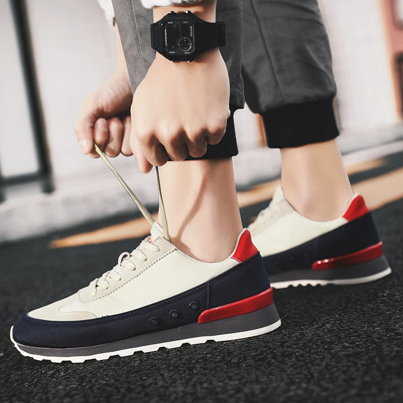 New Spring and Autumn Men's Casual Shoes Flat Bottom Light Men's Sports Shoes Comfortable Canvas Shoes Zapatillas Blancas