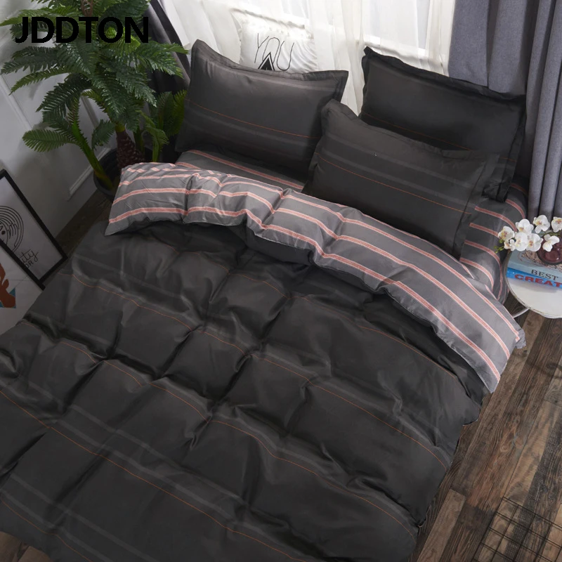 Комплект постельного белья JDDTON BE012 с красивым рисунком в клетку и полоску