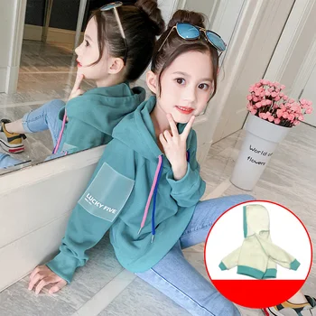 

Teens Girls Warm Sweatshirts Outerwear Winter Children Thick Casual Clothes Long Sleeve Hoodies For Children 11 Years Old