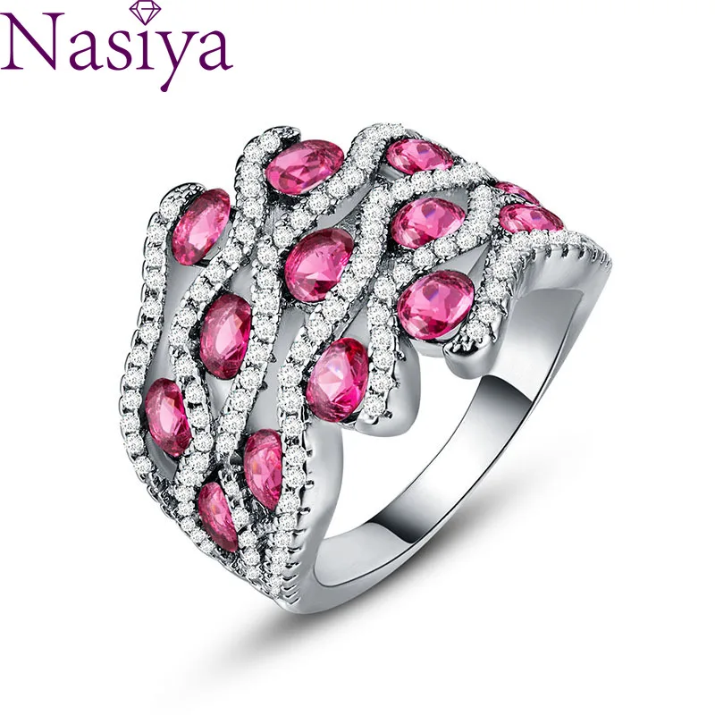

Lady Zircon Ring 925 Silver Finger Ring Created Gemstone Jewelry wholesale For Women Party Valentines Day Gift