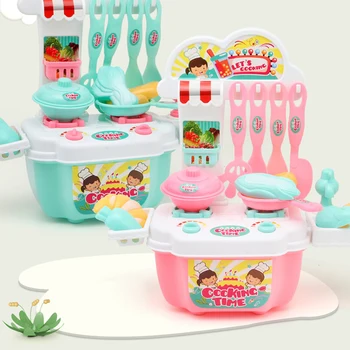 

20pcs Kitchen Toys for Children Baby Girl Pretend Play House Set Simulation Utensils Cooking Rice Cut Fruit Kids Birthday Gift