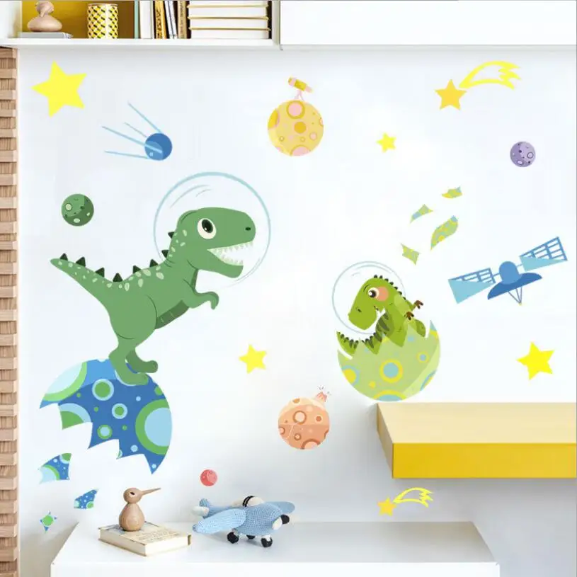 Мультяшная Наклейка на стену «динозавр», Детская Наклейка на стену «динозавр» для детских комнат, Детская Наклейка на стену домашний декор, FX64106