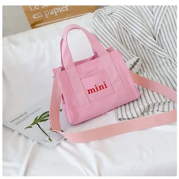 

Fashion Bag Women Canvas Korean Shoulder Bag Large Capacity ladies Square Messenger Casual Solid Color Woman Bag