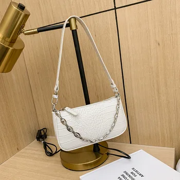 

Women's Shoulder Bag 2020 New Retro Crocodile Pattern Mini Shoulder Chain Handbag All-Match Diagonal Bag Cross Body Bag Woman