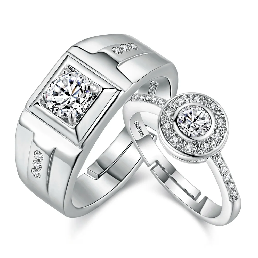 2 шт., кольцо с цирконием, парное кольцо Vashiria, модное позолоченное 925 ювелирное изделие, романтическая императорская корона и крест, кольцо для влюбленных - Цвет основного камня: J790MW