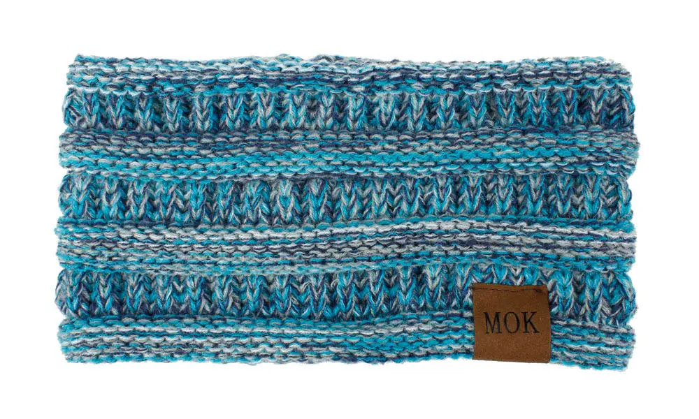 20 Blue Navy MOK Вязаная повязка на голову с конским хвостом, спортивные тканые крученые повязки на голову, ручная работа, вязаные эластичные женские повязки на голову, защищенные ушами, теплые зимние WH200D - Цвет: 20 Blue Navy MOK