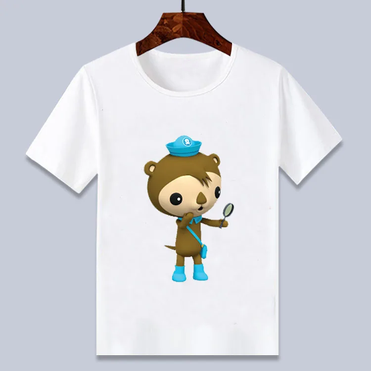 Футболка для мальчиков и девочек 4 6 8 10 12 14t с изображением аниме Octonauts White Barnacles Kwazii