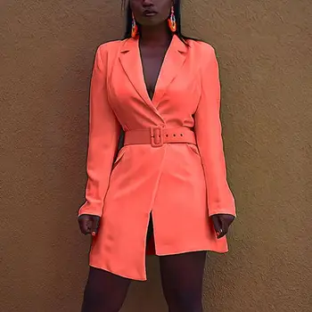 

Autumn Sexy Blazers Women Belt Office Lady Long Sleeve Lapel Irregular Blazers Solid Color Belt Casual Sexy Blazersa