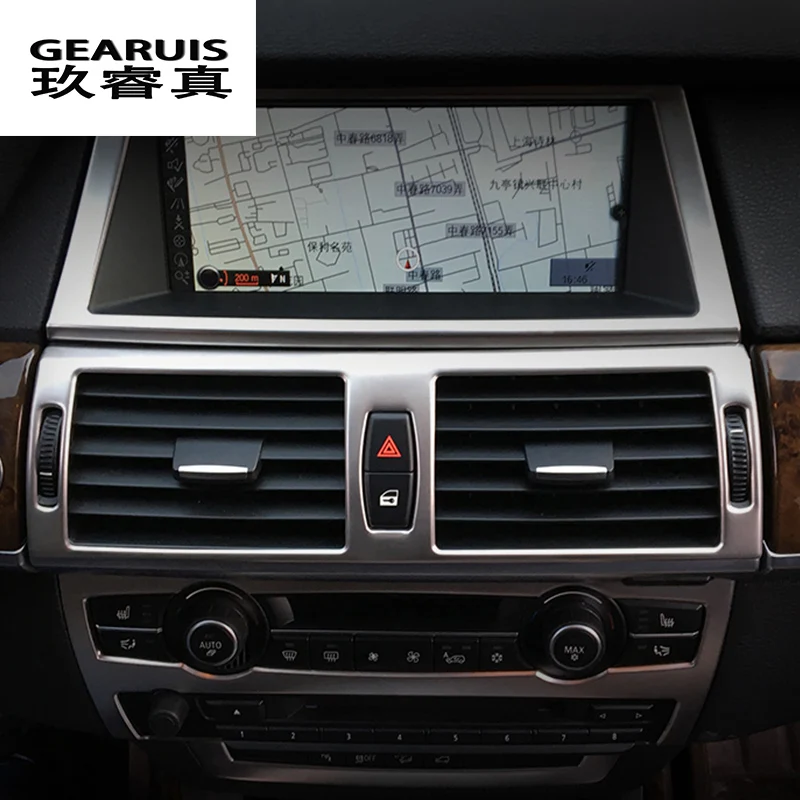 

Car styling Center Console Air Conditioning Outlet frame covers Stickers trim for BMW X5 E70 X6 E71 Stainless Steel Accessories