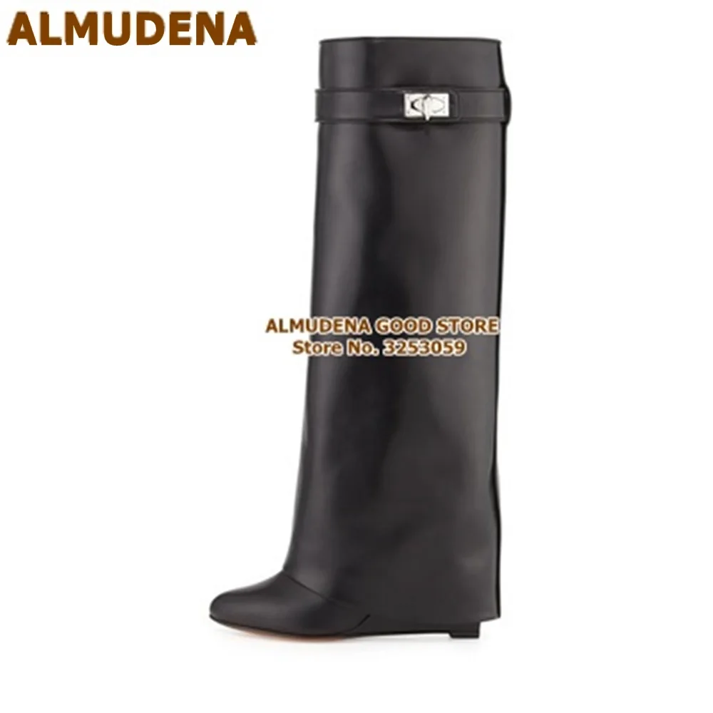 Knee High Tall Boots Wedge Heels 