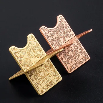 

Portable Copper Cigar Stand Rack with Leather Case Detachable Foldable Cigar Holder Bracket Outdoor Accessories Travel Cigar