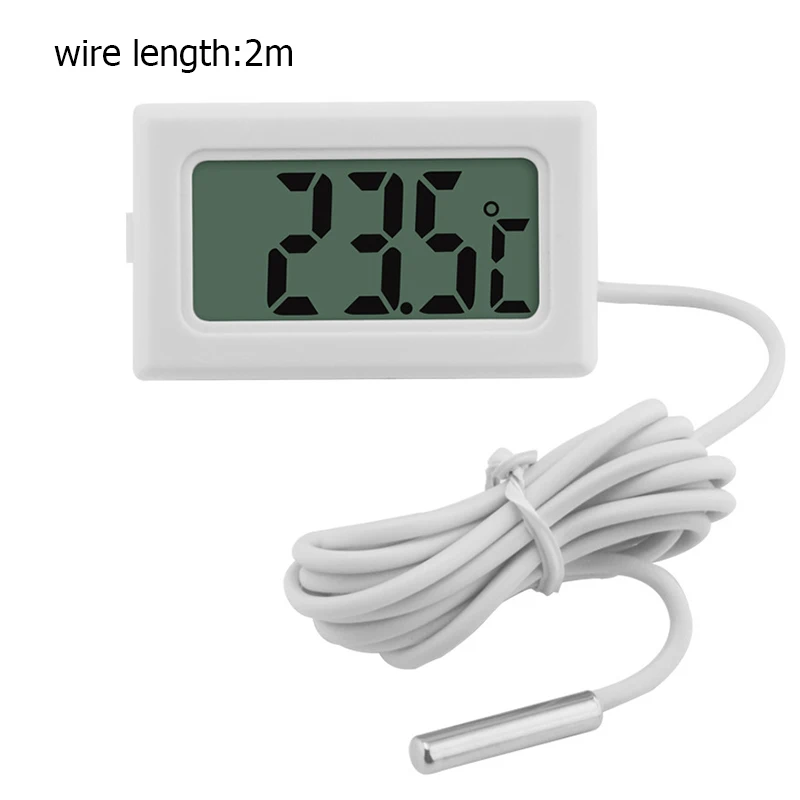 White 2m Wire Водонепроницаемый аквариумный термометр с зондом, измеритель температуры воды в аквариуме, цифровой электронный аквариумный термометр - Цвет: White 2m Wire