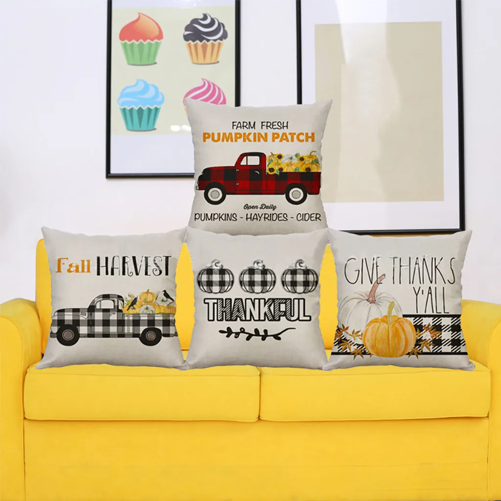 

Thanksgiving Series Home Pillowcase Decor Peach Decorative Pillowcases Polyester Cashmere Pillow Case 18x18 inch kussensloop