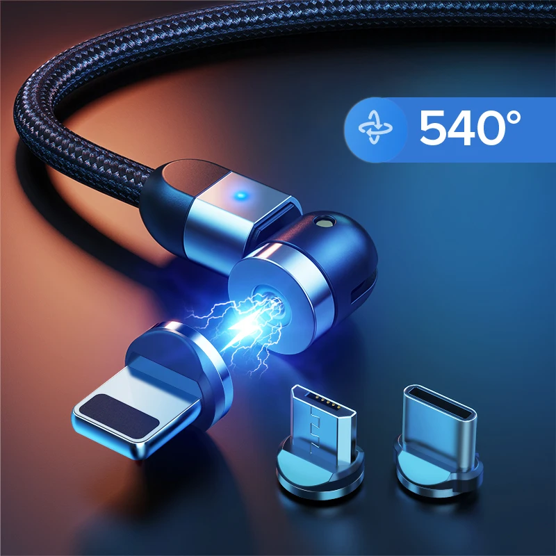 Магнитный кабель GETIHU 540 с разъемом USB Type C для быстрой зарядки телефона магнитное