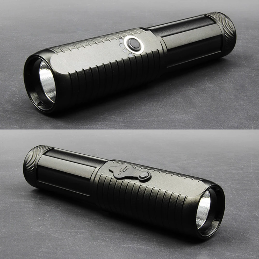 Самый яркий 4 ядерный светодиодный фонарик XHP70 с зарядкой от usb тактические