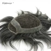 Hstonir парик для мужчин натуральные волосы кружево спереди парик человеческие волосы remy штук пепельно серый системы H040
