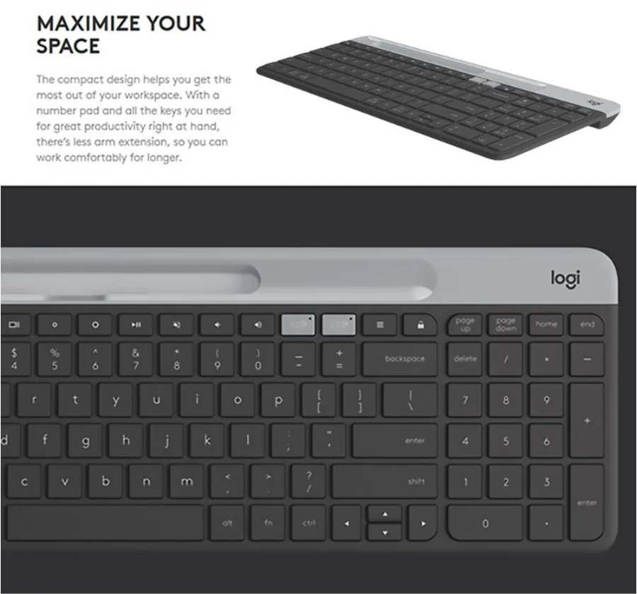 korean computer keyboard Original Logitech K580 Wireless Bluetooth Keyboard Silent Ultra-thin for Phone Tablet PC Computer Laptop Office best pc keyboard