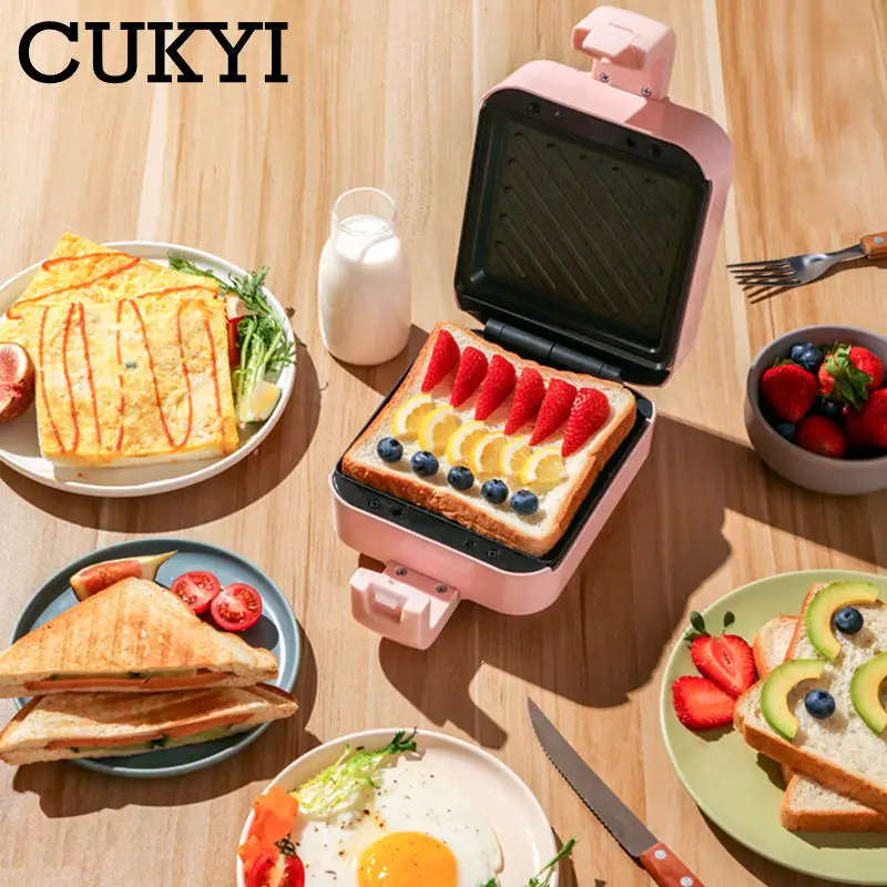 Non-stick Sandwich Maker Toaster machine 3mins Rapid Heathing  Multifunction Omelette Bacon baking pan waffle maker Toast baker 2