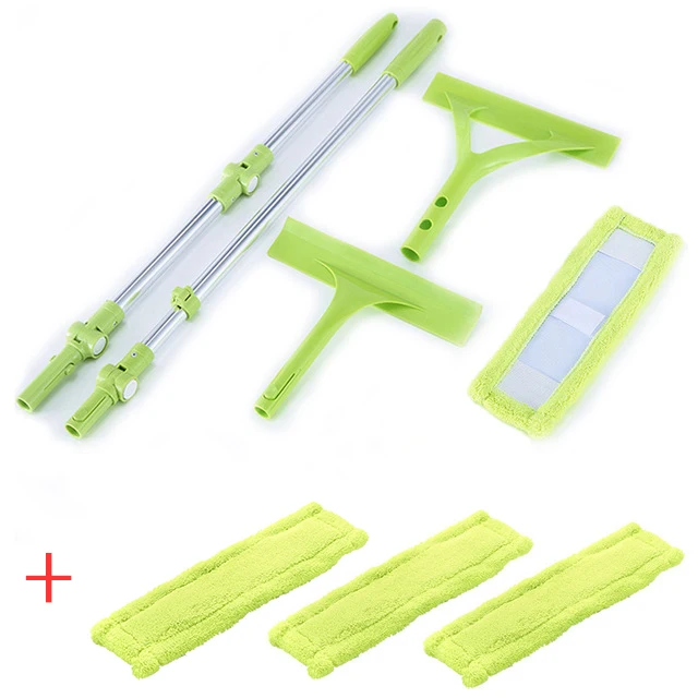 Mop-3Pcs Clothes Новая телескопическая Многоуровневая Чистящая губка для стекла Mop, щетка для мытья окон, щетка для пыли, Легкая очистка окон Hobot - Цвет: Mop-3Pcs Clothes
