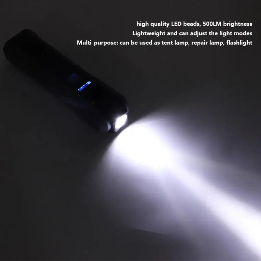 

LED Flashlight IPX5 Waterproof Protable Maintenance Work Lamp With USB Charging For Outdoor Camping Emergency Light