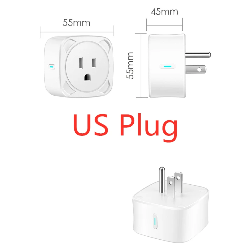 US Plug 02 Мини умная розетка WiFi Беспроводная розетка США Великобритания ЕС ZA вилка умный дом голосовой пульт дистанционного управления таймер работа с Alexa Google Home IFTTT - Цвет: US Plug 02