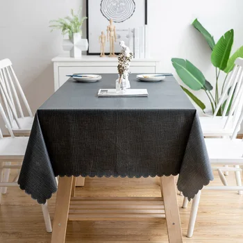 

New Style PVC Tablecloth Solid Color Pastoral Style Lace Table Cloth Waterproof OilProof Table Cloth Pad for Dinner Decoration