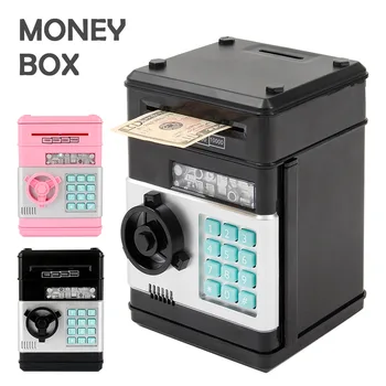 

Electronic Piggy Bank ATM Password Money Box Cash Coins Saving Box ATM Bank Safe Box Automatic Deposit Banknote