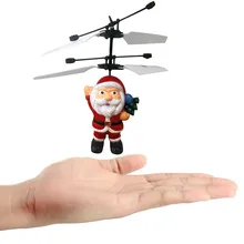Вертолет Санта-Клаус RC Летающие игрушки для детей Электрический инфракрасный датчик анти столкновения Рождественский светодиодный светильник детские игрушки Juguetes