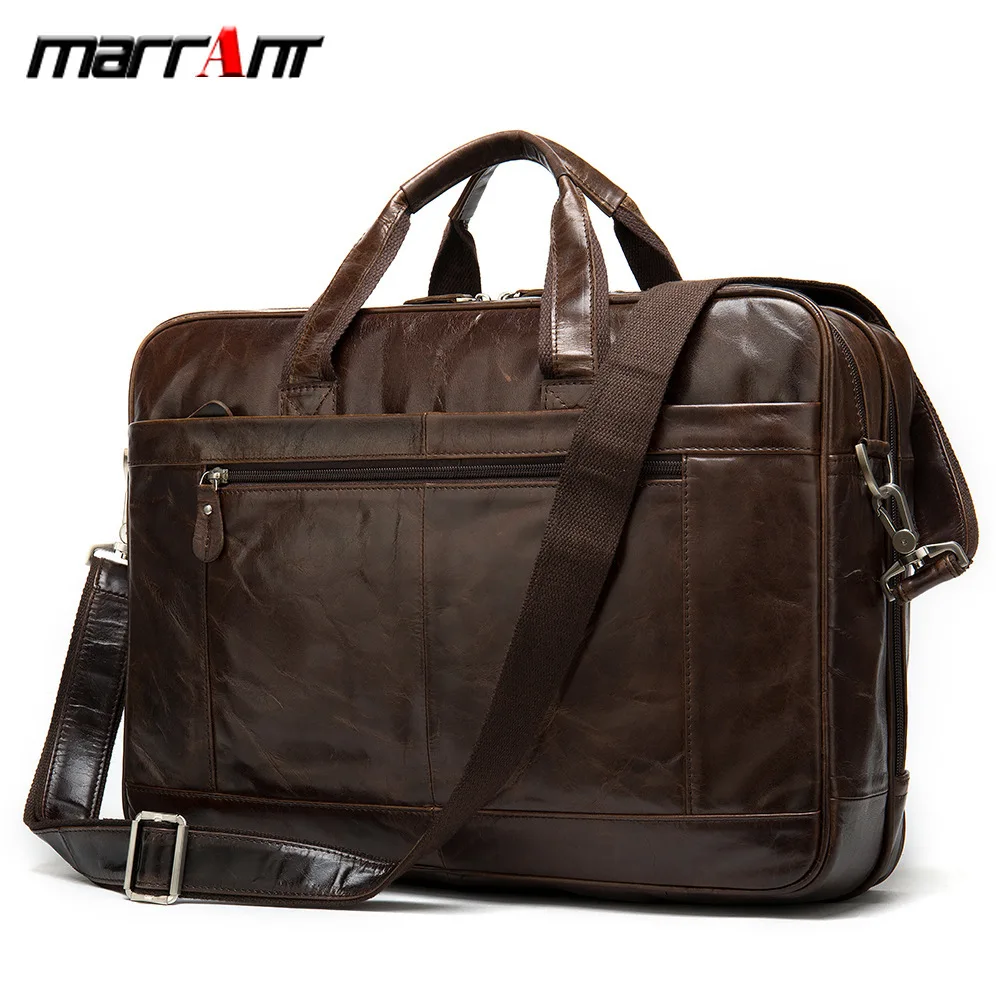 

Ma Lun Special Head Layer Cowhide Big Capacity Male Bag Cross Section Business 15.6 Inch Portable Briefcase 8911