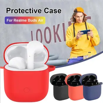 

Anti-shock Flexible Silicone Full Protective Cover Charger Box Replacement Case For Realme Buds Air Sports Bluetooth5.0 Earphone