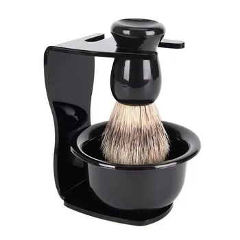 

Soft 3 In 1 Shaving Soap Bowl Brush Set Nylon Shaving Brush With Acrylic Stand Holder And Shaving Soap Bowl/Mug