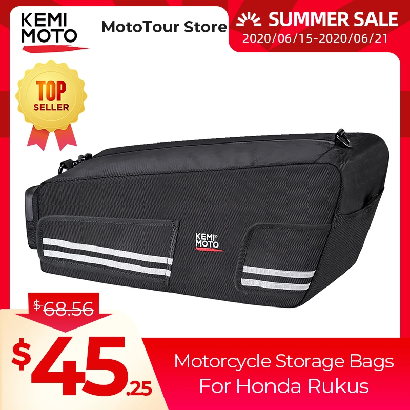 Honda Ruckus Zoomer 2010 - 2019: Waterproof Bag Under Seat Cargo Storage - KEMiMOTO Motorcycle Rear Back Seat Luggage image 2