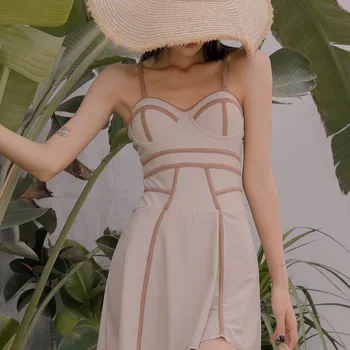 

Women's Beach Outings 2018 Woman Swimsuit Retro Ladies One Piece Closed Bikini One-Piece Sexy Push Up Thin Cover Hot Solid