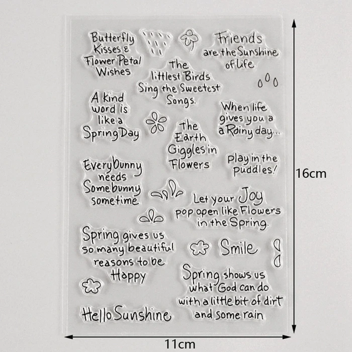 Милый весенний цветок цитаты штампы Бумага Ремесло Искусство Прозрачный Силикон декоративная открытка штампы