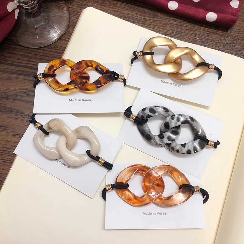 

South Korea Spring New Style Hair Accessories Resin Hairband Cross Circular Ring Ultra-stretch Carrying Strap Japanese-style Chi