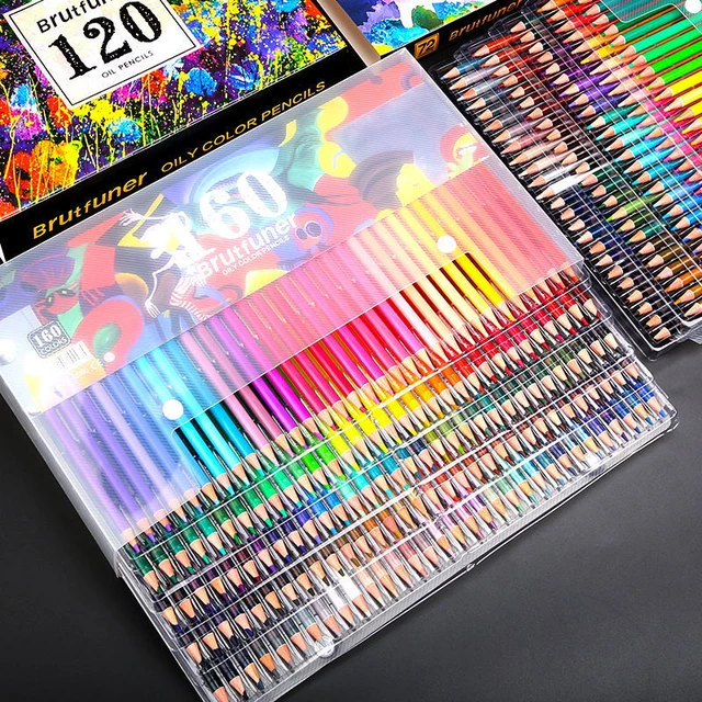 Colored Pencils 200/150/120/72/48 Oil Color pencils Watercolor Pencils  Drawing Pencil Set with Cloth Bag For Art Supplies - AliExpress