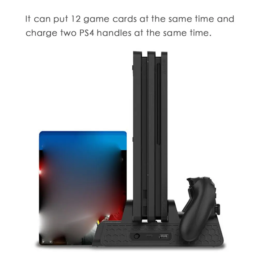 Вертикальный кронштейн с охлаждающим вентилятором RegeMoudal серии PS4 Вертикальный кронштейн с охлаждающим вентилятором двойной контроллер зарядная станция