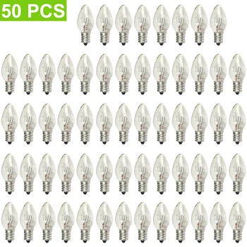 

50PCS E12 7W Warm White Incandescent Light Lamp Bulb AC 220V For Living Room Bedroom Ceiling Room Bedside Kitchen Home Decor