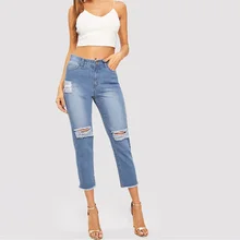 Новые брюки для мамы Джинсы бойфренда для женщин джинсовые женские узкие джинсы Высокая Талия свободная винтажная большой размер женские джинсы