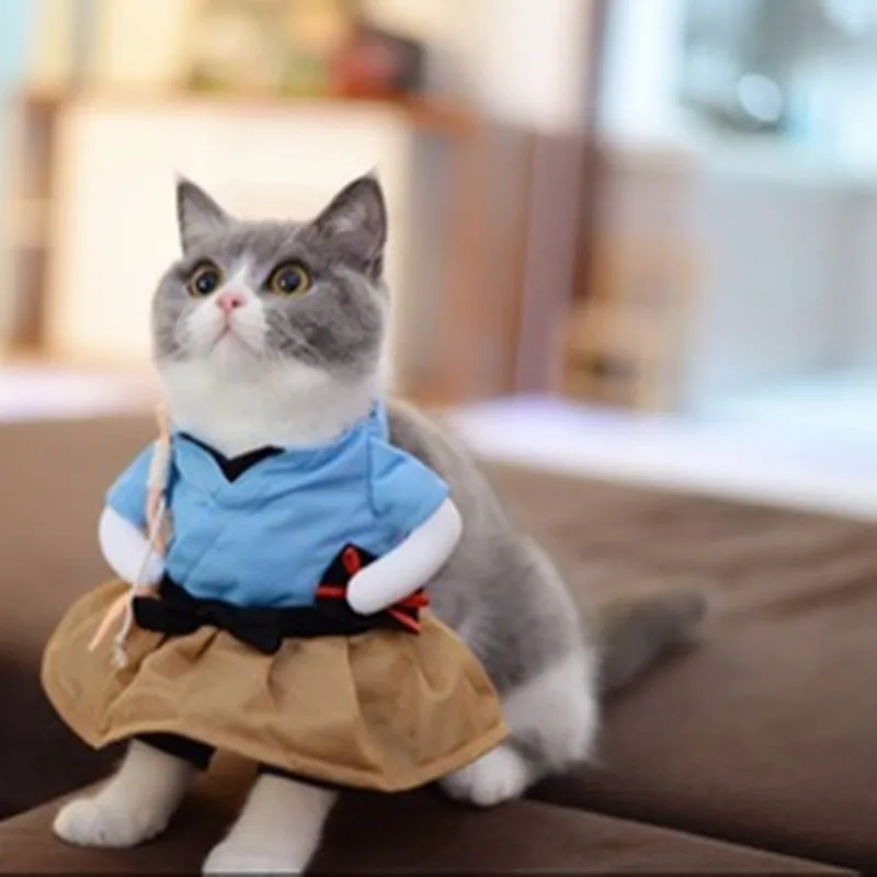 Забавная для кошек собак Костюм Униформа костюм Одежда для кошек костюм Одежда для щенков нарядный костюм праздничная одежда для кошек одежда для костюмированной вечеринки